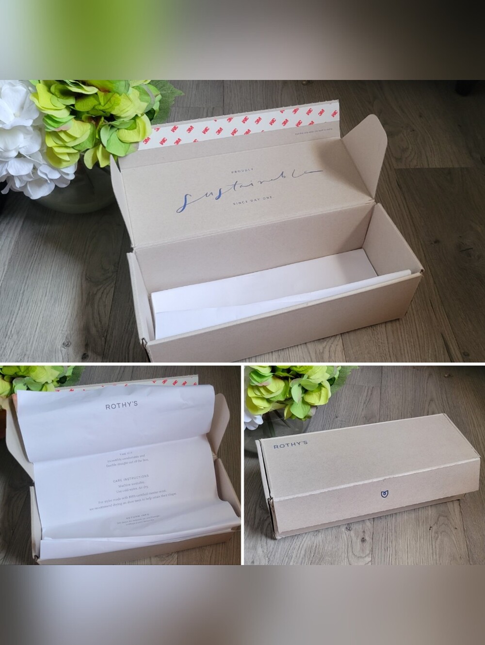Rothy's Empty Shoe Box | Fits US 9.5 EU 39.5 (or smaller) | 13" L x 4" H x 5" W